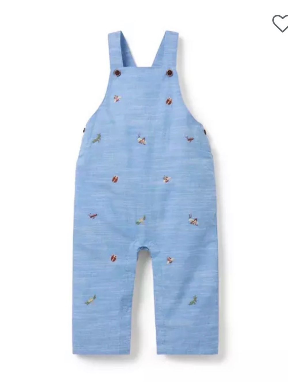 Janie and Jack Light Blue Embroidered Baby Overalls bugs NWT 6 to 12m